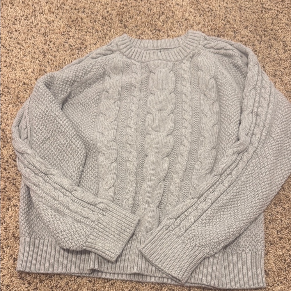Gray Cable Knit Sweater